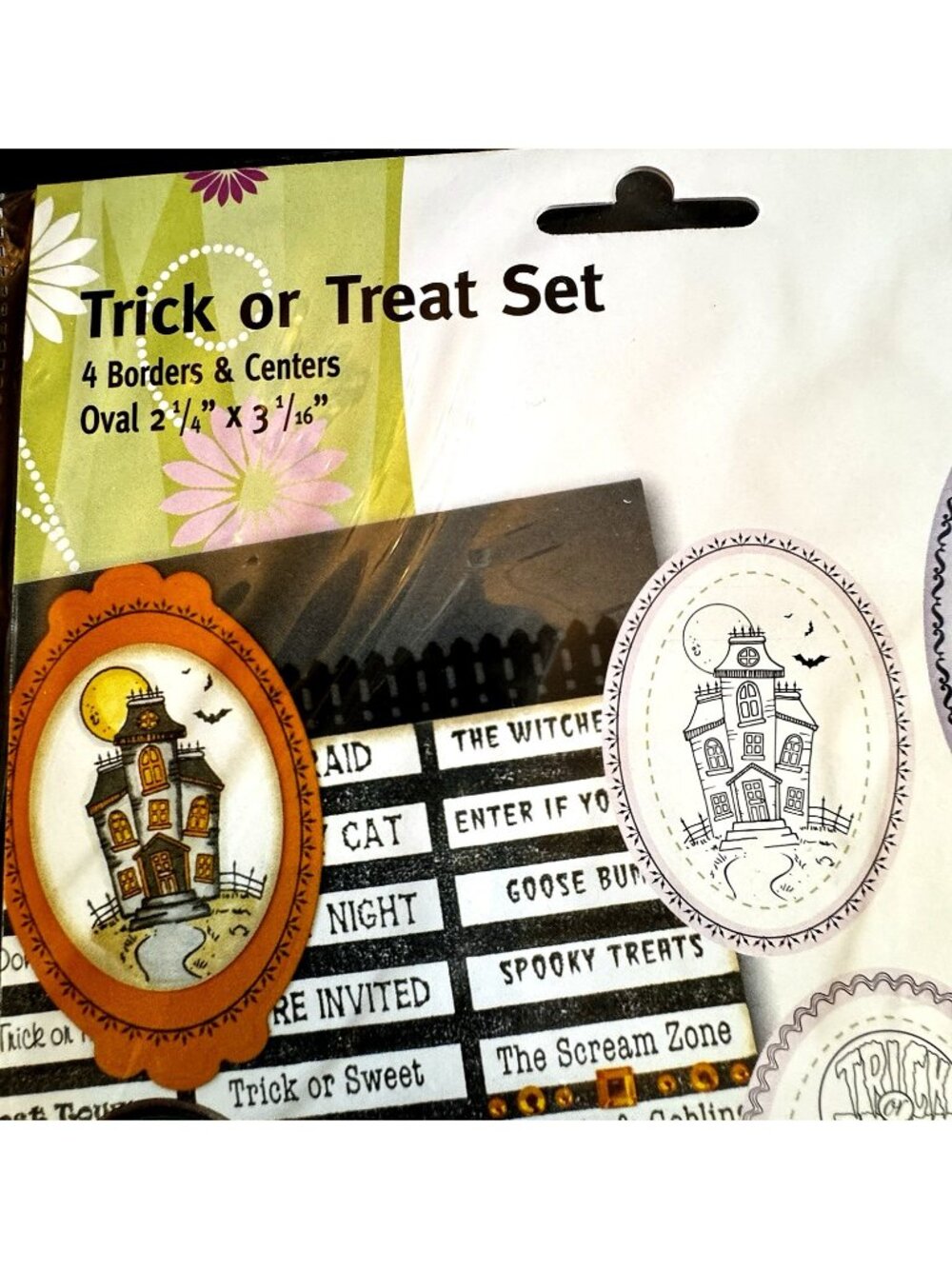 JustRite Stamps Trick or Treat Set 4 Borders & Centers  Mix & Match